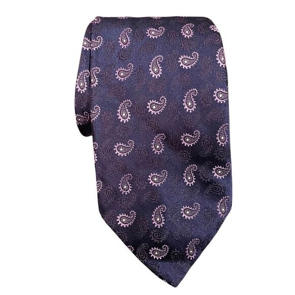 Brooks Brothers Men Golden Fleece Necktie Purple Pink Paisley Heritage Old Money - Picture 1 of 3